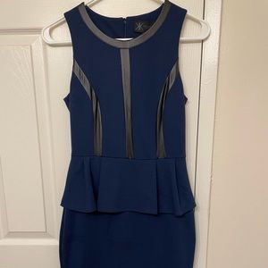 Navy Blue Peplum Dress, kardashian Kollection, Small
